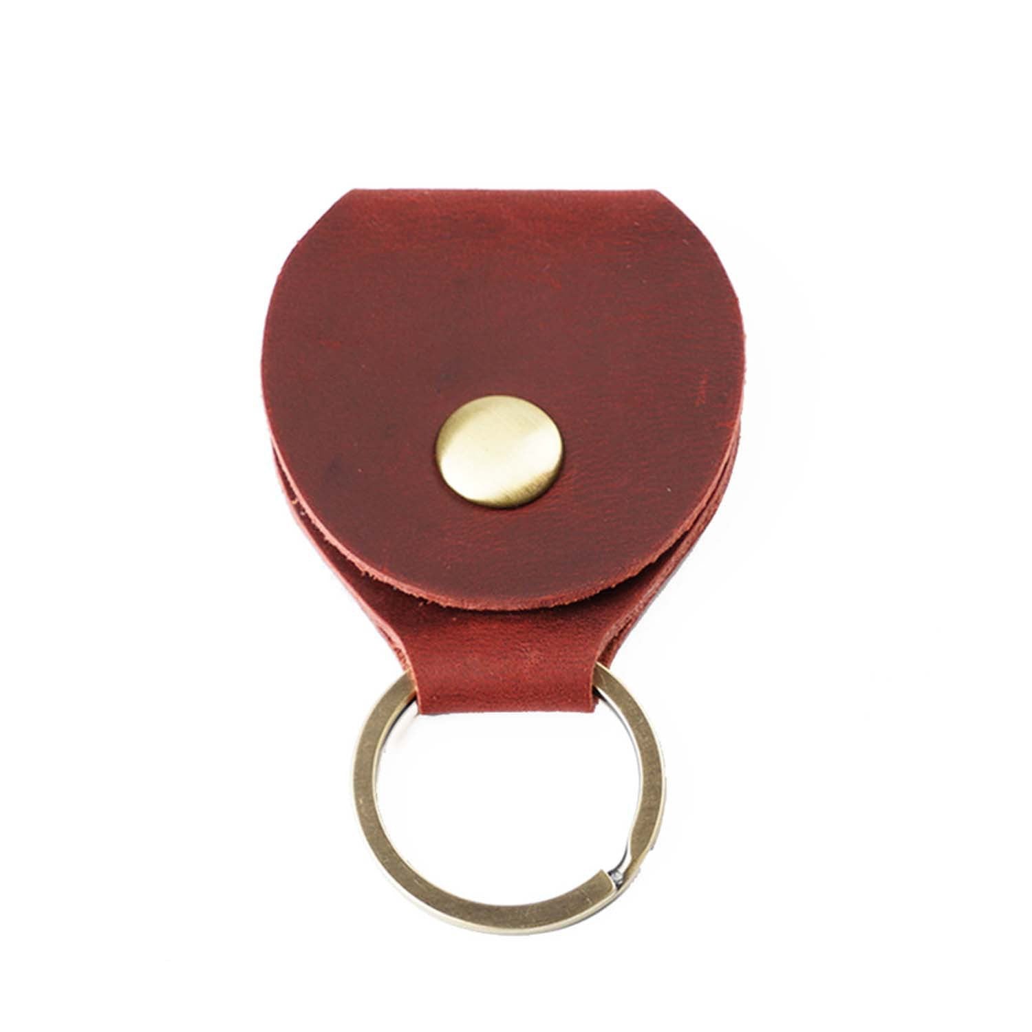 Wholesale Cowhide Guitar Pick Bag Storage Box Leather Keychain
